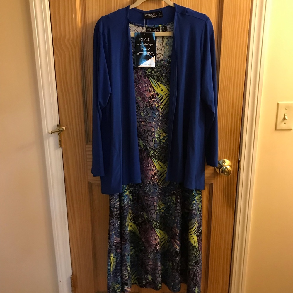 Attitudes by Renee petite Como Jersey Midi Dress and Cardigan Set